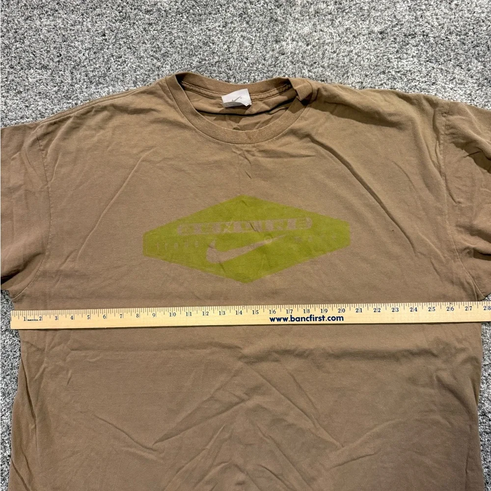 Vintage Nike 90s Y2K‎ Crewneck Shirt XXL Brown Made USA Nike Trade Mark*